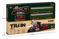 Elektrische trein - Klassieke - Met wagons, rails, geluid en led verlichting - Spoorrijtuig - 19 onderdelen vintage trein