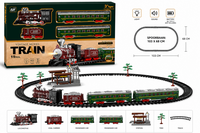 Elektrische trein - Klassieke - Met wagons, rails, geluid en led verlichting - Spoorrijtuig - 19 onderdelen vintage trein