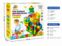 Fun Slideway Paradise - Bouwstenen speelgoed set - 91 Stuks - bouwblokken knikkerbaan