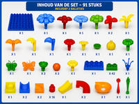 Fun Slideway Paradise - Bouwstenen speelgoed set - 91 Stuks - bouwblokken knikkerbaan