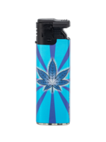 Krachtige Turbo Aanstekers 50 stuks in tray - Magic Greens Cannabis print Unilite&reg;