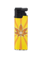 Krachtige Turbo Aanstekers 50 stuks in tray - Magic Greens Cannabis print Unilite&reg;