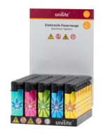 Krachtige Turbo Aanstekers 50 stuks in tray - Magic Greens Cannabis print Unilite&reg;