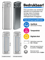 Blanco Bedrukbare Aanstekers &ndash; Zilver &ndash; 50 Stuks in Tray