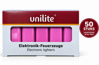 Unilite NC Roze Blanco Bedrukbare Aanstekers &ndash; Zacht vlam - 50 stuks