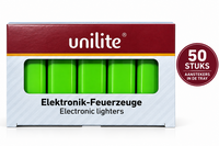 Unilite&reg; NC Groen Blanco Bedrukbare Aanstekers &ndash; Zacht vlam - 50 stuks