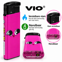 50 stuks Navulbaar Aanstekers &ndash; Cartoon &amp; Funny Face Design