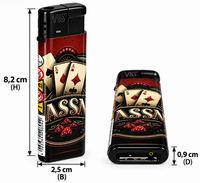 Aanstekers 50 stuks - Casino Poker Design  &ndash; Navulbaar &ndash; Zachte Verstelbare Vlam