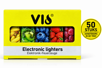 Klik Aanstekers - Fruit Design&ndash;  50 Stuks in Tray - Navulbaar &ndash; Zachte Verstelbare Vlam