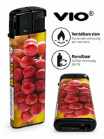 Klik Aanstekers - Fruit Design&ndash;  50 Stuks in Tray - Navulbaar &ndash; Zachte Verstelbare Vlam