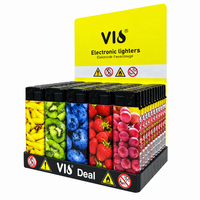 Klik Aanstekers - Fruit Design&ndash;  50 Stuks in Tray - Navulbaar &ndash; Zachte Verstelbare Vlam