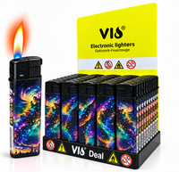 Aanstekers 50 stuks - navulbaar - Sterren kleuren print