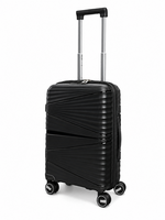 Hand luggage suitcase 55CM black - 4 wheels 360 degree spinner
