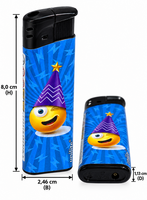 Aanstekers Elektronisch - 50 stuks - Emoji Vrolijke Party Bash - Navulbare Fix Flame