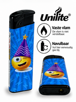 Aanstekers Elektronisch - 50 stuks - Emoji Vrolijke Party Bash - Navulbare Fix Flame