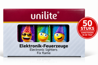 Aanstekers Elektronisch - 50 stuks - Emoji Vrolijke Party Bash - Navulbare Fix Flame