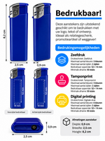 Aanstekers 50 stuks in tray - bedruk aanstekers- navulbaar - reclame aanstekers blauw