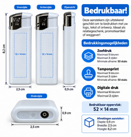 Aanstekers - wit blanco bedruk aansteker - soft touch - navulbaar - reclame logo aanstekers