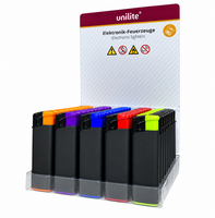 Klik Aanstekers Unilite - Matt rubber zwart - 50 stuks in tray - navulbaar