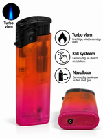 Aanstekers - turbo vlam - tray van 50 stuks - windproof aansteker