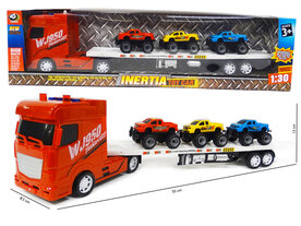 Super truck vrachtwagen - autotransporter met 3 mini auto&#039;s - 55CM