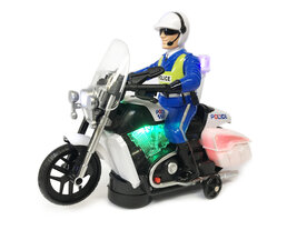 Police motorcycle with LED flash light and police sounds - Police 20CM