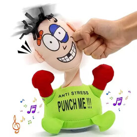 Punch Me Anti Stress pop - interactieve speelgoed boks pop - schreeuwt bij en stoot - 20CM