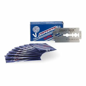 Scheermesjes 10 stuks SUPERMAX BLADES - Stainless Double edged mesjes - kappers mesje 