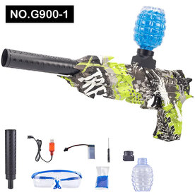 Gel Blaster - Electric gun - Green Graffiti - complete set incl. gel balls - rechargeable - 43CM