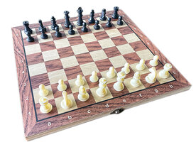 Magnetisch Schaakbord met Schaakstukken - Chess King - 34x34 cm - Schaakspel - Hout - Opklapbaar