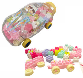 Bouwblokjes in auto verpakking - 65 stuks blokjes speelgoed