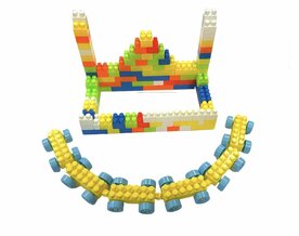 Bouwblokken met opbergtas - 125 stuks speelgoedblokjes