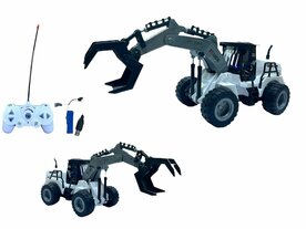 Speelgoed RC Voertuig met grijpkraan - 1:50 - Radiografisch werkvoertuig wit