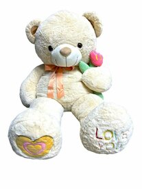 Teddybeer - i Love you - 110CM - zacht knuffel beertje met roosje  - XXL beer