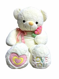 Teddybeer - i Love you - 110CM - zacht knuffel beertje met roosje  - XXL beer
