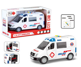 Ambulance toy - Friction motor - 22.5CM - with sound siren and lights
