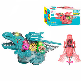 Gear Dinosaur - met bewegende vleugels - maakt dino geluiden en lichtjes op - interactieve dinosaurus 22.5CM 