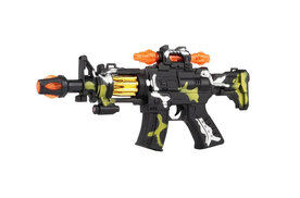 Machine Gun - met licht en geluid - trileffect en bewegende kogelriem - 38CM