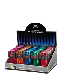Jet Flame transparant aanstekers - Storm aansteker - Turbo aanstekers - Display van 20 stuks -Navulbaar