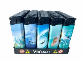 Aanstekers 50 stuks - navulbaar - Water Sports print - vio&reg; Aansteker