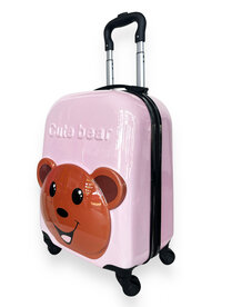 Hand luggage Children&#039;s suitcase Teddy Bear pink