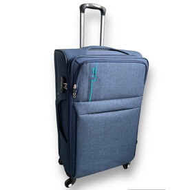 Europe Travel - suitcase soft fabric - Polyester - 4 wheels - Extra large 77CM