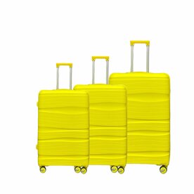 Luxury suitcase set 3 pieces 55cm+65cm+75cm yellow color