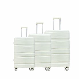 Luxury suitcase set 3 pieces 55cm/65cm/75cm White color