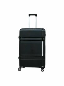 Large suitcase black 65cm - up to 28kg - 4 wheels 360 degree spinner L - 100% polypropylene - 2025 edition