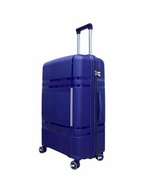 Luxury suitcase large 65cm - up to 28kg - 4 spinner wheels - dark blue - 100% Polypropylene - 2023 Edition