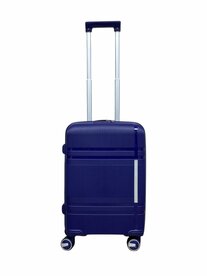 Suitcase hand luggage - Luxury - 55CM with 4 wheels 360 degree spinner - dark blue - 100% Polypropylene - 2025 Edition