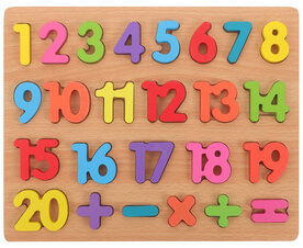 Houten inlegpuzzel speelgoed - cijfers vormen puzzel bord - 30x22.5 CM