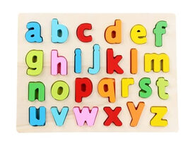Houten alfabet inlegpuzzel speelgoed - puzzel bord met letters