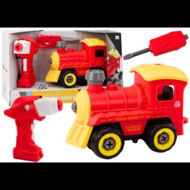 RC DIY Train Toy Building Set 24 Pieces - 4 in 1 - Remote Control and Screw Drill - City Tourist Train